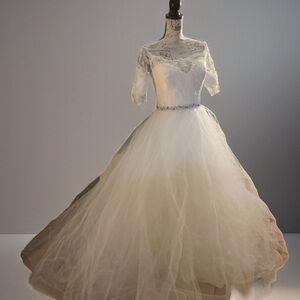 Tara Keely Ivory Lace Off-Shoulder Wedding Dress Bodice